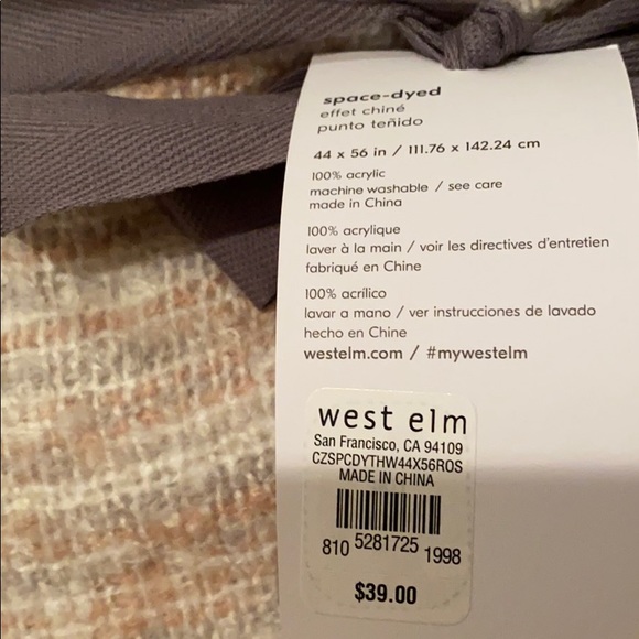 NWT West Elm coziest throw - Picture 4 of 6